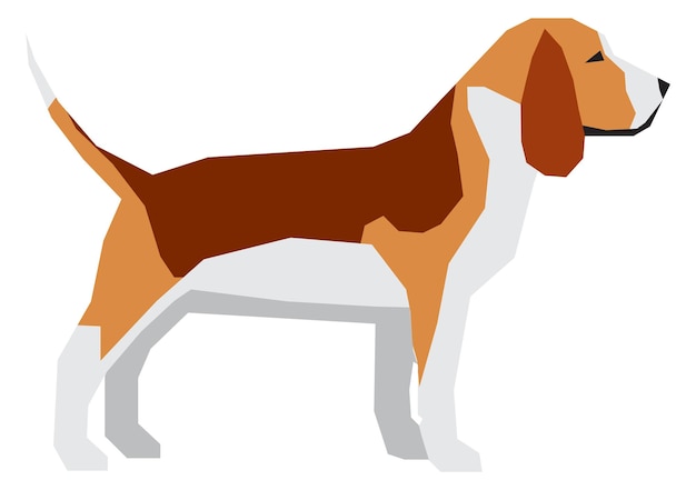 Vetor Ícone da raça beagle vista lateral do cão símbolo do animal de estimação