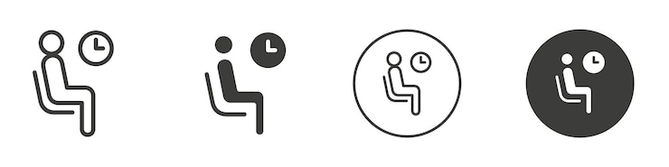 Vetor ícone da sala de espera logotipo de vetor de contorno simples