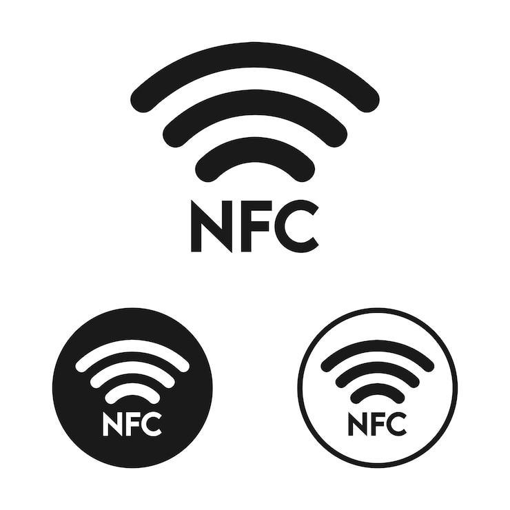 Vetor ícone da tecnologia de pagamento nfc ilustração em vetor símbolo de pagamento rápido