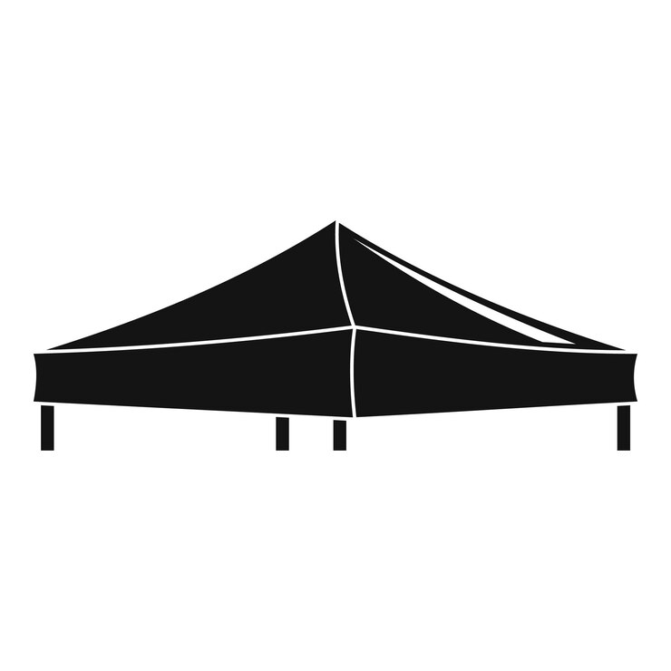 Vetor ícone da tenda do pavilhão ilustração simples do ícone vetorial da tenda de pavilhão para design web isolado em fundo branco