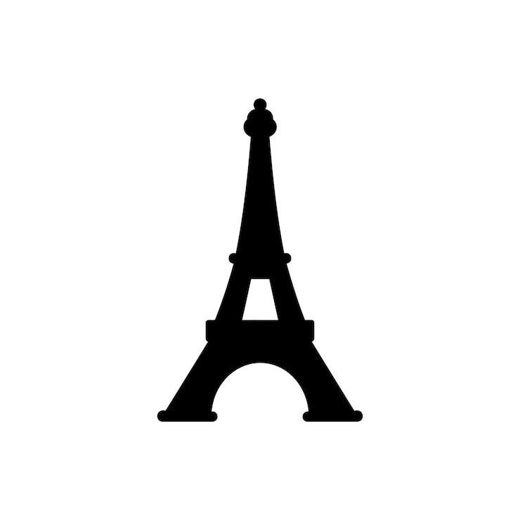 Vetor ícone da torre eiffel ilustração vetorial simples