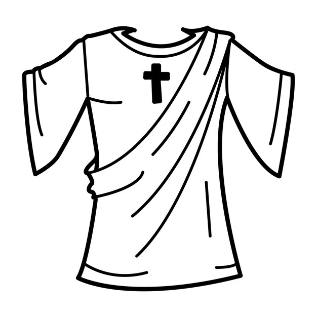 Ícone da túnica de Jesus em estilo esboçado