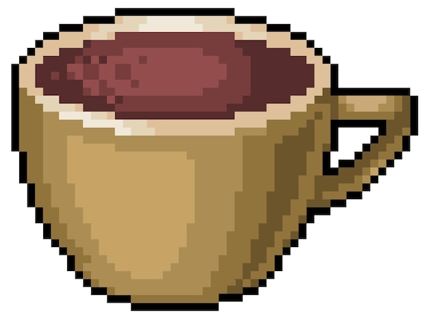 Ícone da xícara de café pixel art definido