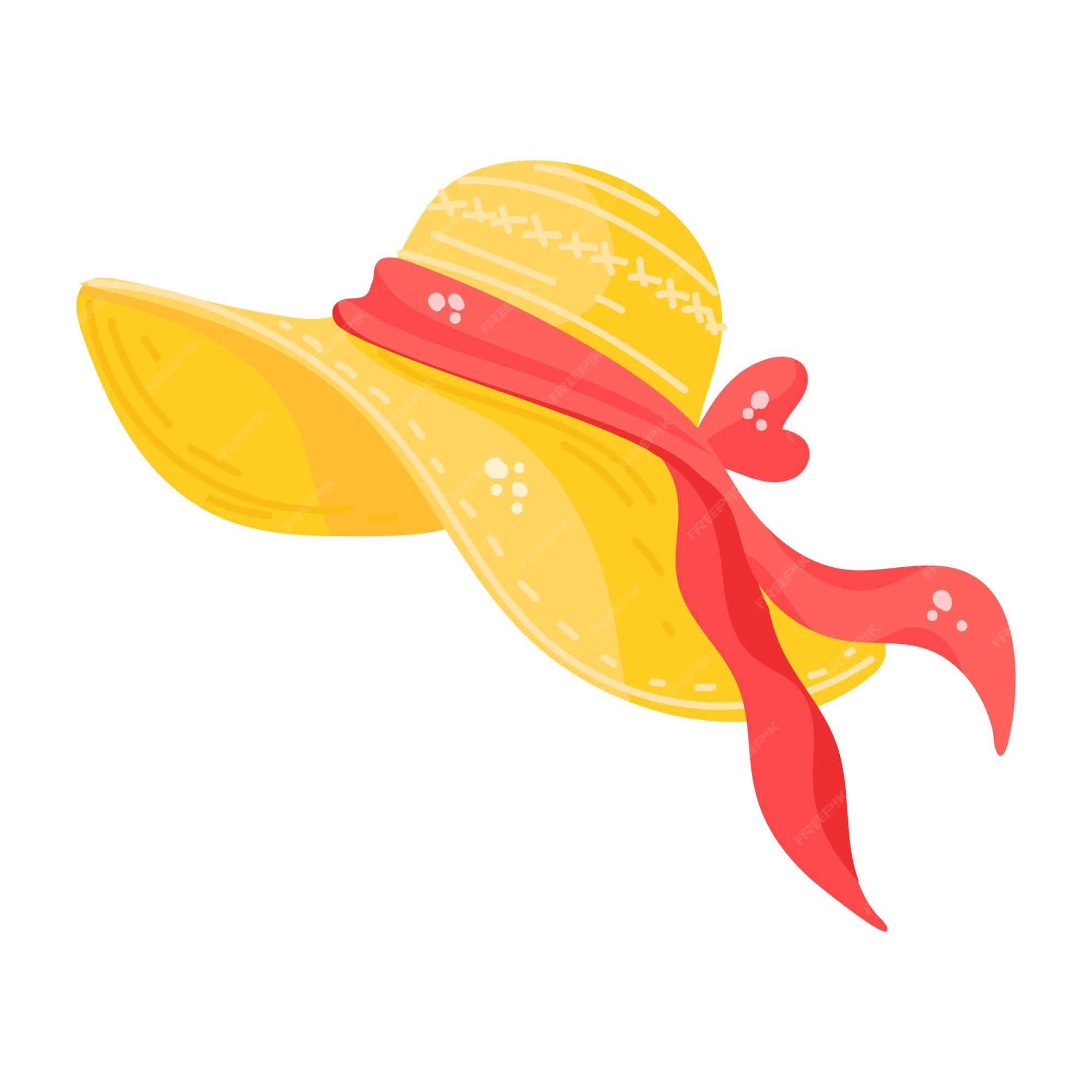Chapéu De Praia De Senhoras. Desenho Decorativo De Ilustração Vetorial  Ilustração do Vetor - Ilustração de proteja, chapéu: 192476381