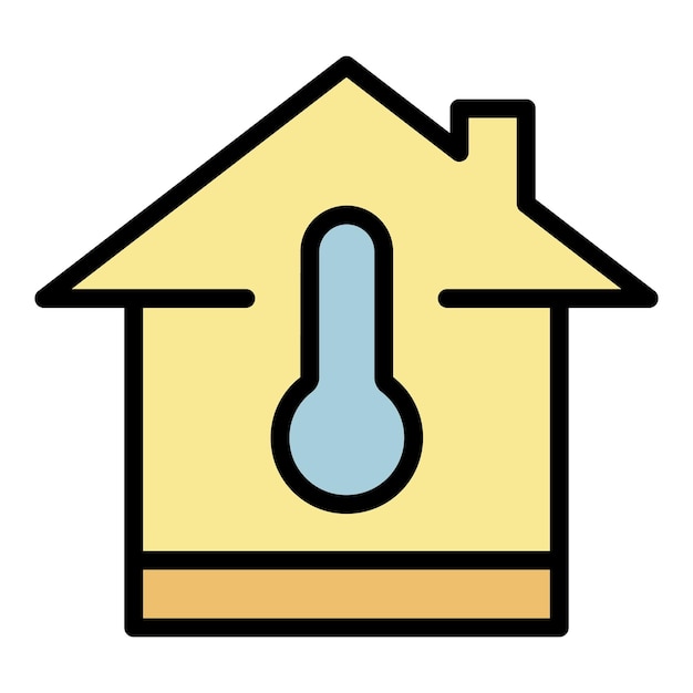 Ícone de ajuste de temperatura contorno ícone vetor de ajuste de temperatura cor plana isolada