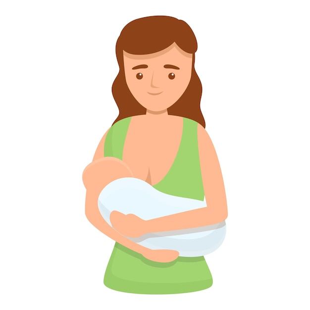 Ícone de alimentação da mãe do bebê desenho animado do ícone vetor de alimentação da mãe do bebê para web design isolado em fundo branco