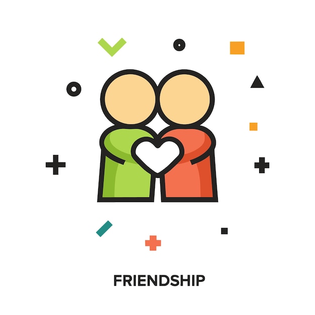 Ícone de amizade amizade simples ícone plano colorido em fundo branco isolado