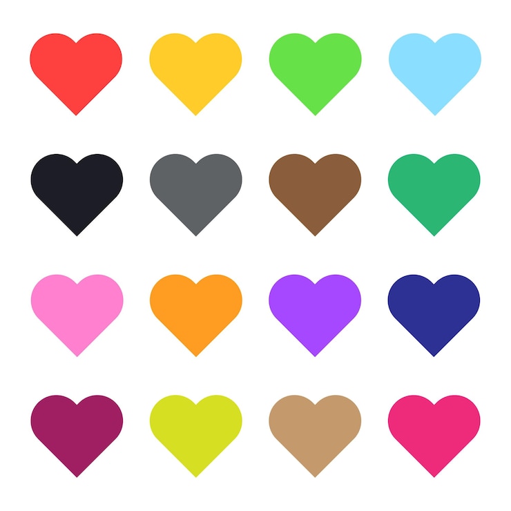 Vetor ícone de amor multicolor desenho plano ilustração vetorial