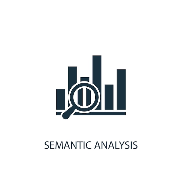 Ícone de análise semântica. ilustração de elemento simples. design de símbolo de análise semântica da coleção de inteligência artificial. pode ser usado na web e no celular.