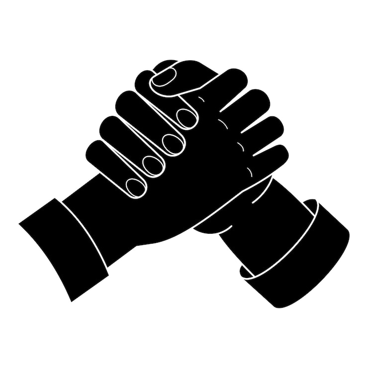 Vetor ícone de aperto de mão de fraternidade simples ilustração do ícone vetor de aperto de mão de fraternidade para web design isolado em fundo branco
