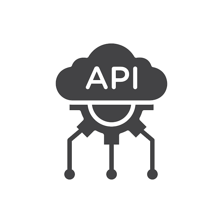 Vetor ícone de api símbolo plano de linha fina simples