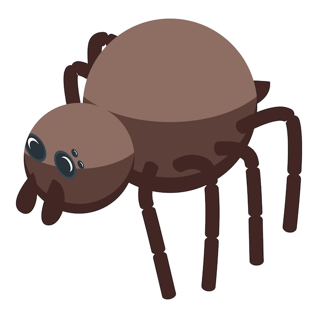 Vetor Ícone de aranha marrom isométrico do ícone vetor de aranha marrom para web design isolado em fundo branco