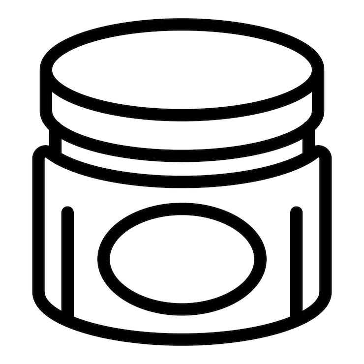 Vetor ícone de arte de linha de um frasco de creme