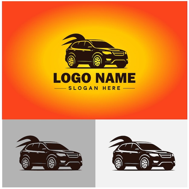 Vetor Ícone de automóvel manutenção loja de automóveis logotipo de veículo esportivo ícone de silhueta vetorial editável logotipo