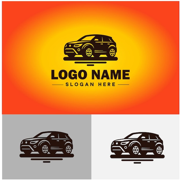 Ícone de automóvel manutenção loja de automóveis logotipo de veículo esportivo ícone de silhueta vetorial editável logotipo