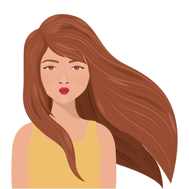 Vetor ícone de avatar feminino menina mulher dos desenhos animados