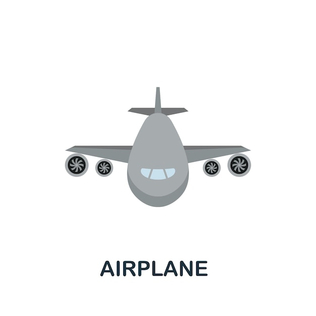 Ícone de avião elemento de sinal plano da coleção de transporte ícone de avião criativo para infográficos de modelos de design web e muito mais