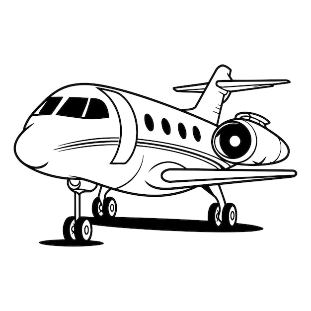 Vetor Ícone de avião ilustração em preto e branco do ícone vetorial de avião para a web