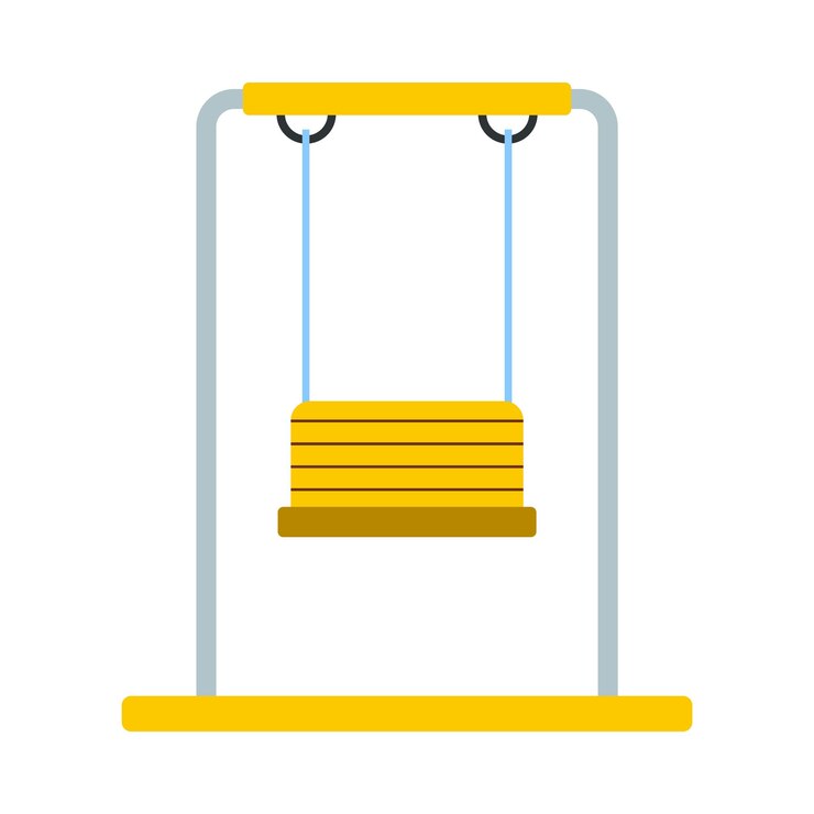 Vetor ícone de balanço de playground em estilo simples, isolado no fundo branco