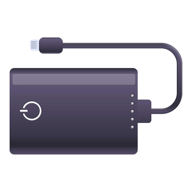 Ícone de banco de potência portátil desenho animado do ícone vetor de banco de potência portátil para web design isolado em fundo branco