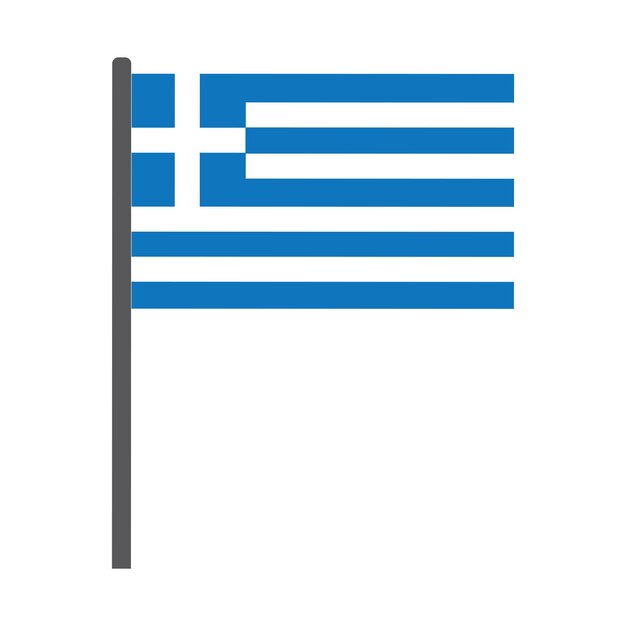 Ícone de bandeira de estilo 3d vetor da Grécia