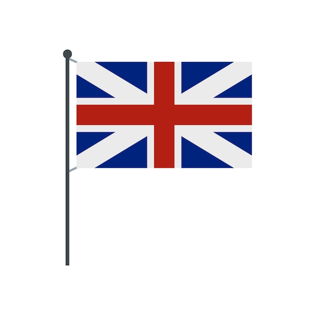 Ícone de bandeira do reino unido em estilo plano isolado em fundo branco estado símbolo vetor ilustração