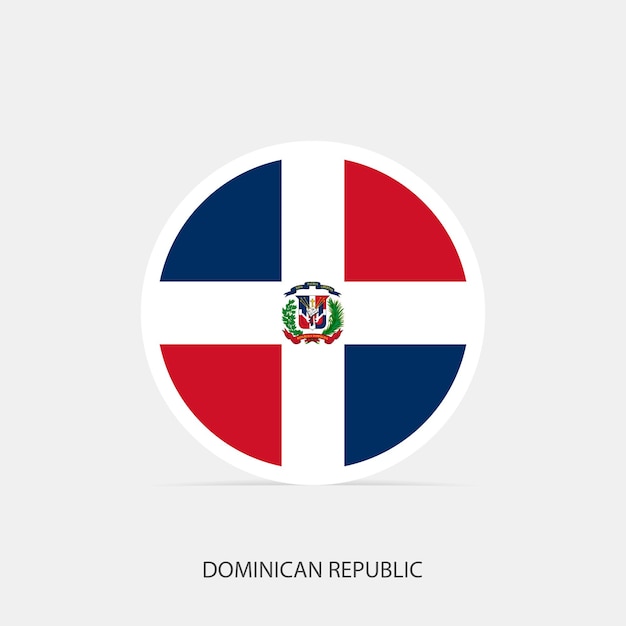 Ícone de bandeira redonda da República Dominicana com sombra