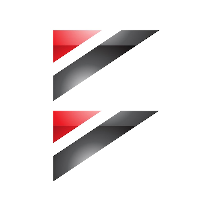Vetor ícone de bandeira triangular brilhante vermelha e preta em forma de letra b