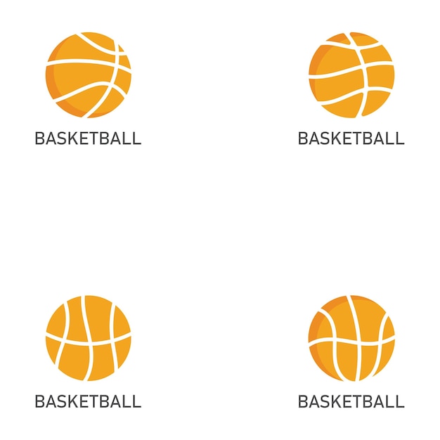 Ícone de basquetebol vetor de bola de basquete ícone de símbolo ilustração design simples em fundo branco
