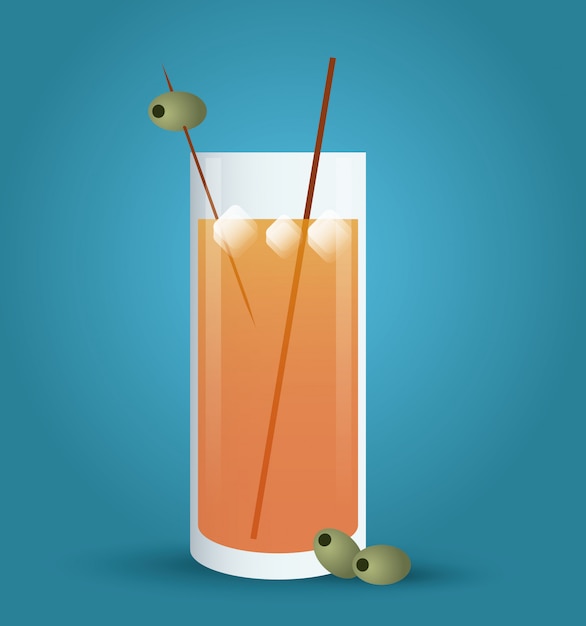 Ícone de bebida cocktail em estilo simples, bebida de álcool. ilustração