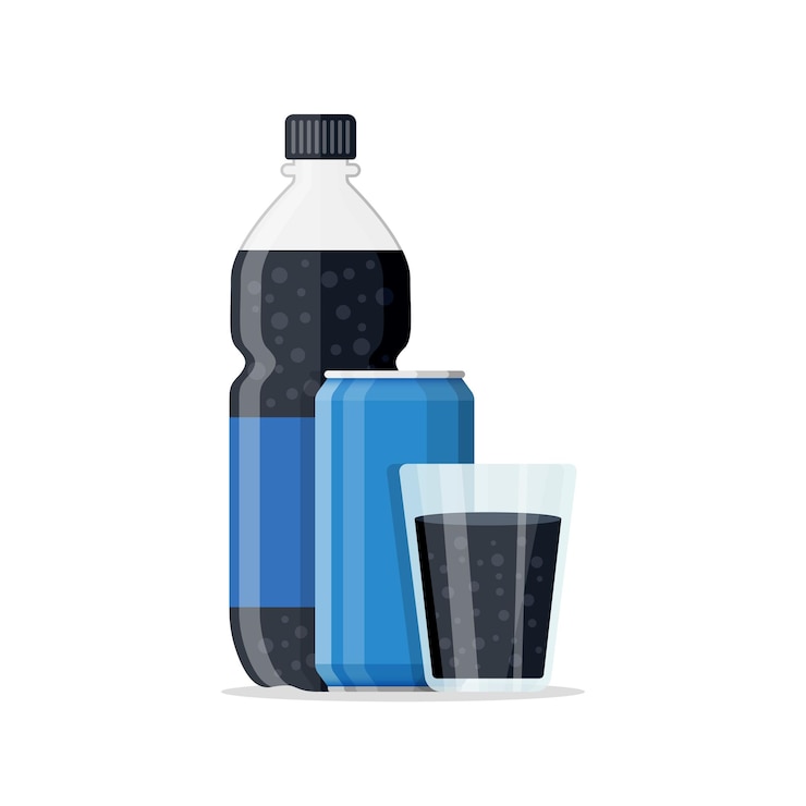 Vetor ícone de bebida de refrigerante em estilo plano ilustração vetorial de garrafa de plástico e vidro de bebida em fundo isolado conceito de negócio de sinalização de bebidas de água