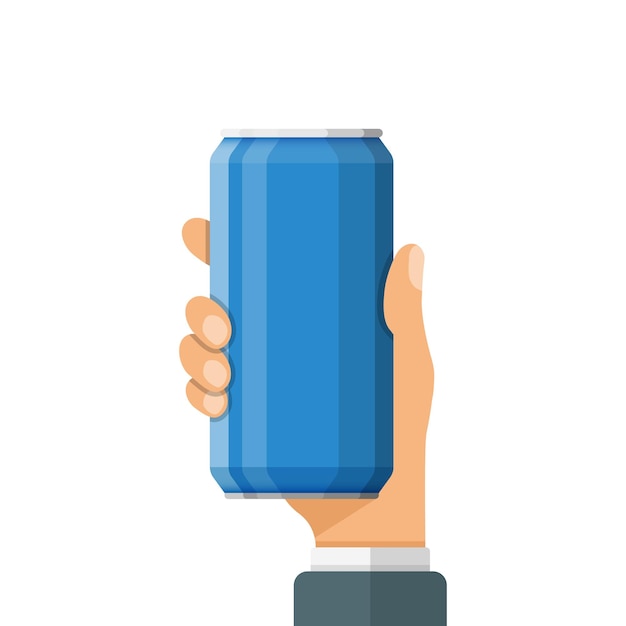 Ícone de bebida de refrigerante na mão em estilo plano Ilustração vetorial de garrafa em fundo isolado Conceito de negócio de sinalização de bebidas de água