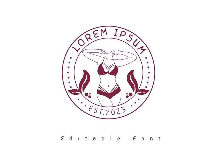 Vetor ícone de beleza de mulher sexy de estilo círculo para o vetor de logotipo de cuidados com a pele