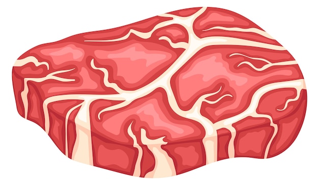 Vetor Ícone de bife de carne corte de carne crua dos desenhos animados