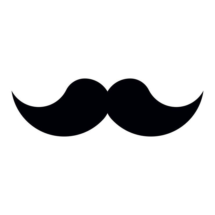 Vetor ícone de bigode isolado na ilustração vetorial de fundo branco