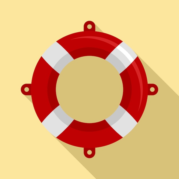 Vetor Ícone de bóia salva-vidas ilustração plana do ícone vetorial de bóia salva-vidas para web design