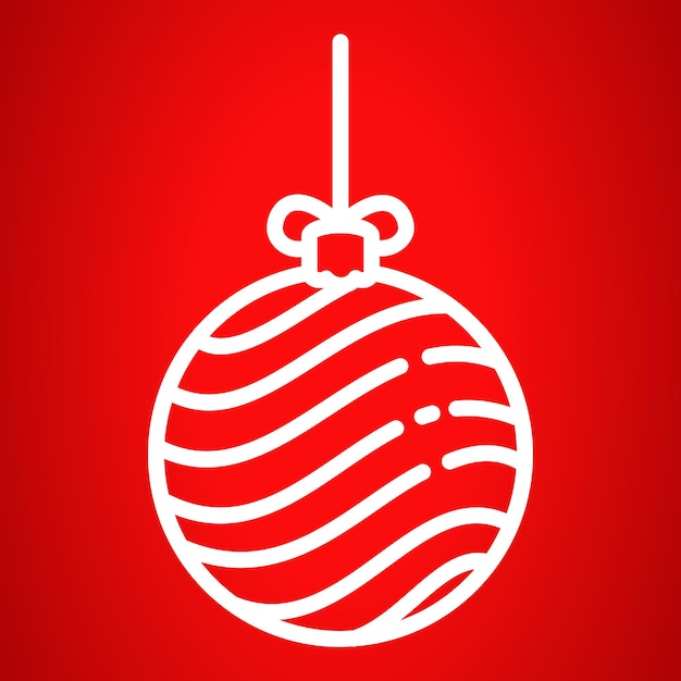 Ícone de bola de árvore de natal contorno ícone de vetor de bola de árvore de natal para web design