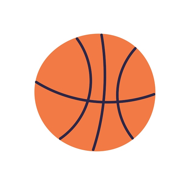 Ícone de bola de basquete. esfera esportiva laranja, esfera para jogo profissional. objeto redondo de couro para brincar. ilustração em vetor plana simples isolada no fundo branco.