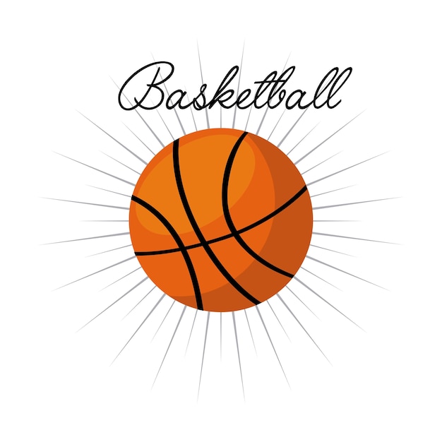 ícone de bola de basquete sobre fundo branco. design colorido. ilustração vetorial