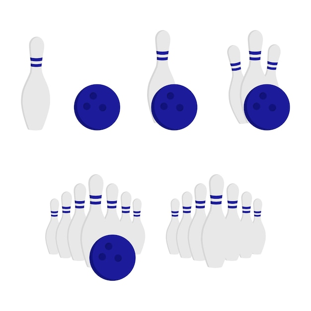 Ícone de boliche plano vetorial símbolo de um jogo de esportes