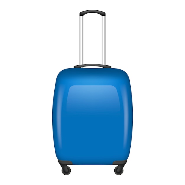 Ícone de bolsa de viagem azul Ilustração realista de ícone vetorial de bolsa de viaje azul para design web isolado em fundo branco