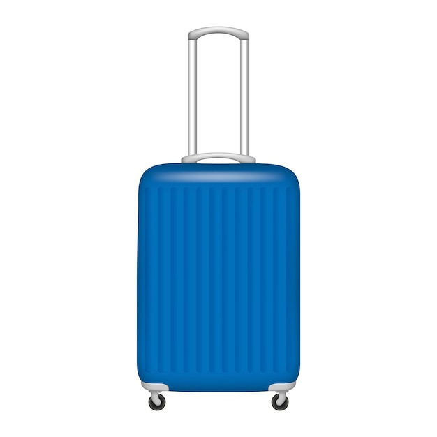 Ícone de bolsa de viagem de plástico Ilustração realista de ícone vetorial de bolsa de viajar de plástico para design web isolado em fundo branco