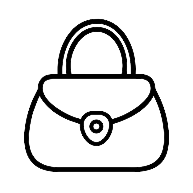 Vetor Ícone de bolsa estilizada simples design de bolsa de mão feminina clássica ilustração de estilo minimalista isolada