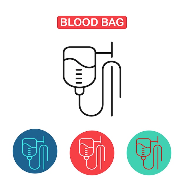 Vetor Ícone de bolsa iv bolsa de sangue