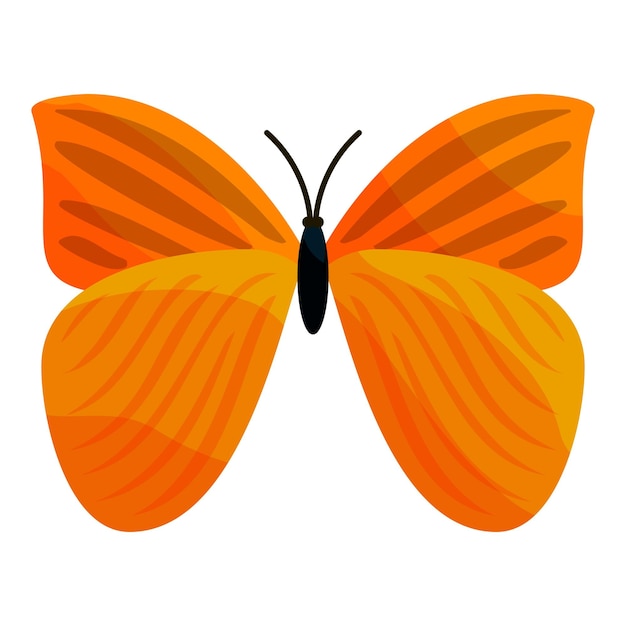 Ícone de borboleta amarela ilustração de desenho animado de ícone vetorial de bolboreta amarela para a web