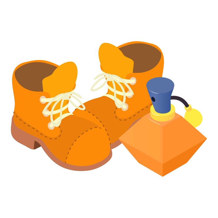 Vetor ícone de bota de couro vetor isométrico lace marrom para bota e ícone de garrafa de perfume sapatos demi