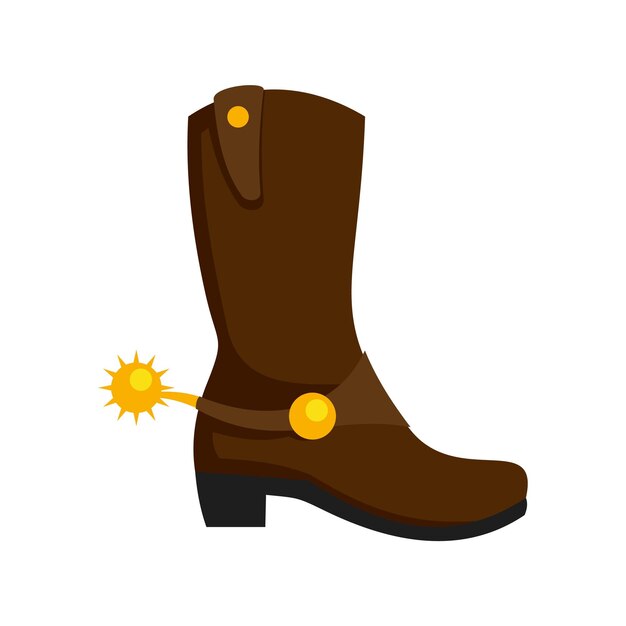 Ícone de bota de cowboy ilustração plana do ícone vetor de bota de cowboy isolado em fundo branco