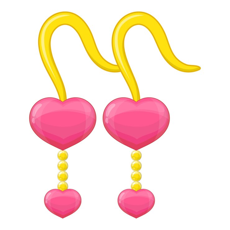 Vetor ícone de brincos cor-de-rosa ilustração de desenho animado de brinquedos cor- de-rosa ícone vetorial para design web