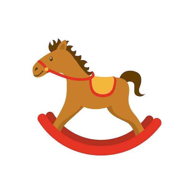 Vetor Ícone de brinquedo de madeira de cavalo