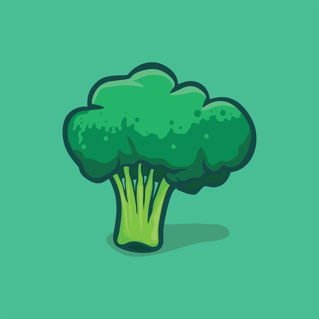 Ícone de brócolis isolado Ilustração vetorial com cor simples de desenho de contorno